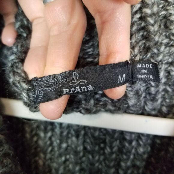 Prana Womens Thalia Wool Sweater Vest Chunky Preppy Classic Dark Academia Cozy M - Picture 5 of 9